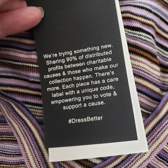 NEW Ninety-Percent Long Line Cardigan Purple Stripe Duster Cotton Sustainable - Picture 7 of 14